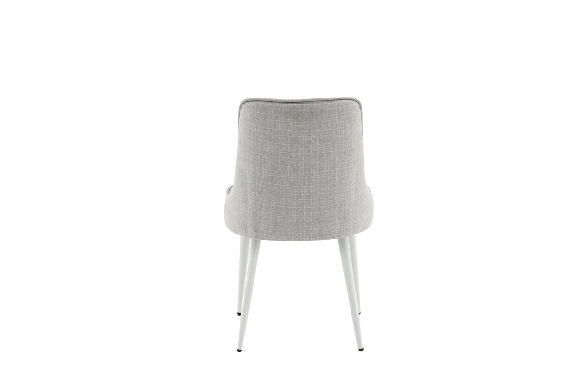 Velvet Deluxe spisebordsstole - lysegrå, hvid - 2 stk. - billede 8