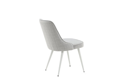 Velvet Deluxe spisebordsstole - lysegrå, hvid - 2 stk. - billede 10