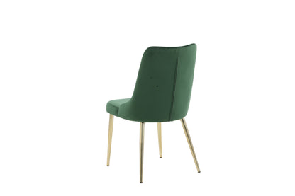 Velvet Deluxe spisebordsstole - guld, grøn - 2 stk. - billede 7