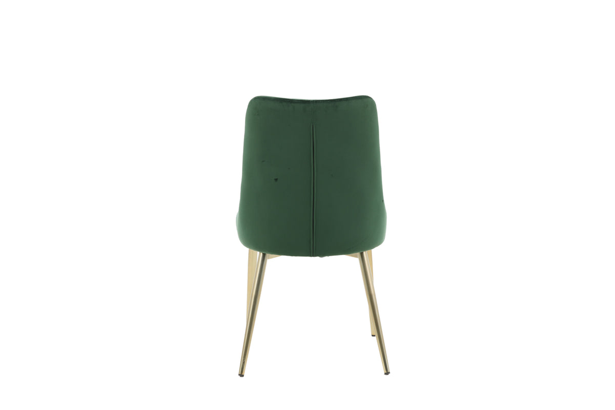 Velvet Deluxe spisebordsstole - guld, grøn - 2 stk. - billede 8