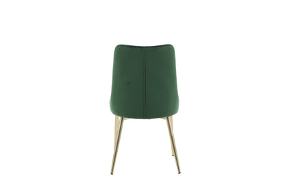 Velvet Deluxe spisebordsstole - guld, grøn - 2 stk. - billede 8