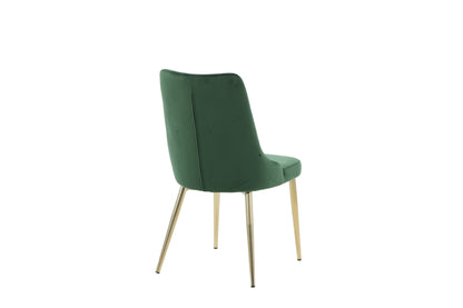 Velvet Deluxe spisebordsstole - guld, grøn - 2 stk. - billede 9
