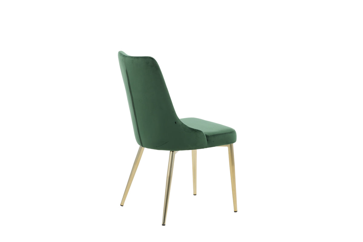 Velvet Deluxe spisebordsstole - guld, grøn - 2 stk. - billede 10