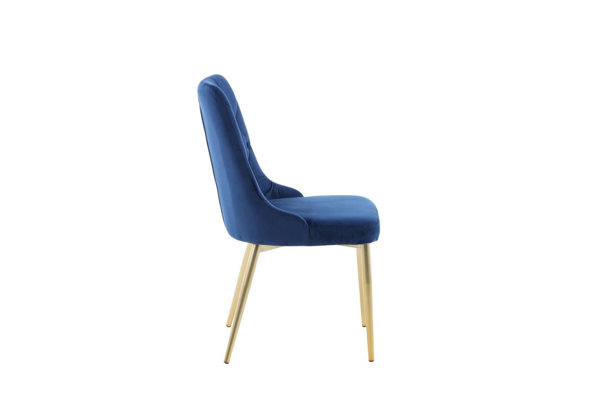 Velvet Deluxe spisebordsstole - blå, guld - 2 stk. - billede 11