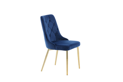 Velvet Deluxe spisebordsstole - blå, guld - 2 stk. - billede 12