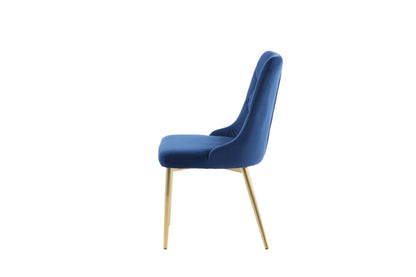 Velvet Deluxe spisebordsstole - blå, guld - 2 stk. - billede 5