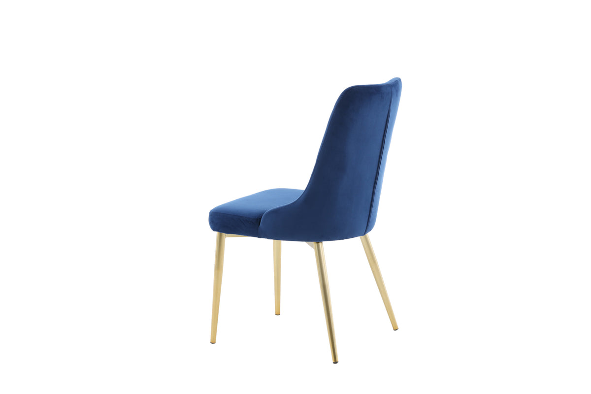 Velvet Deluxe spisebordsstole - blå, guld - 2 stk. - billede 6
