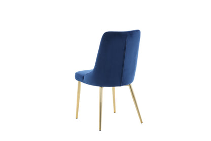 Velvet Deluxe spisebordsstole - blå, guld - 2 stk. - billede 7