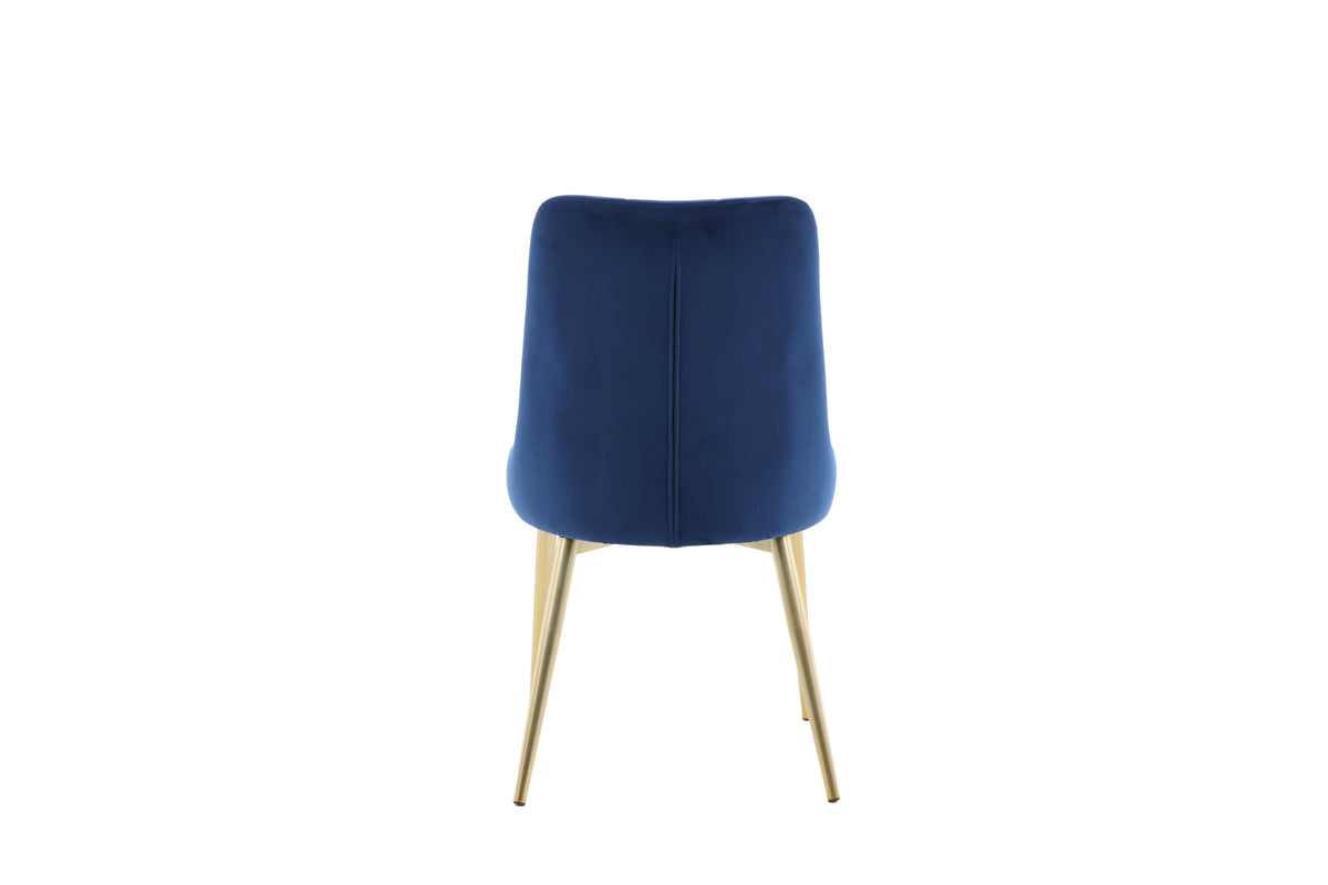 Velvet Deluxe spisebordsstole - blå, guld - 2 stk. - billede 8