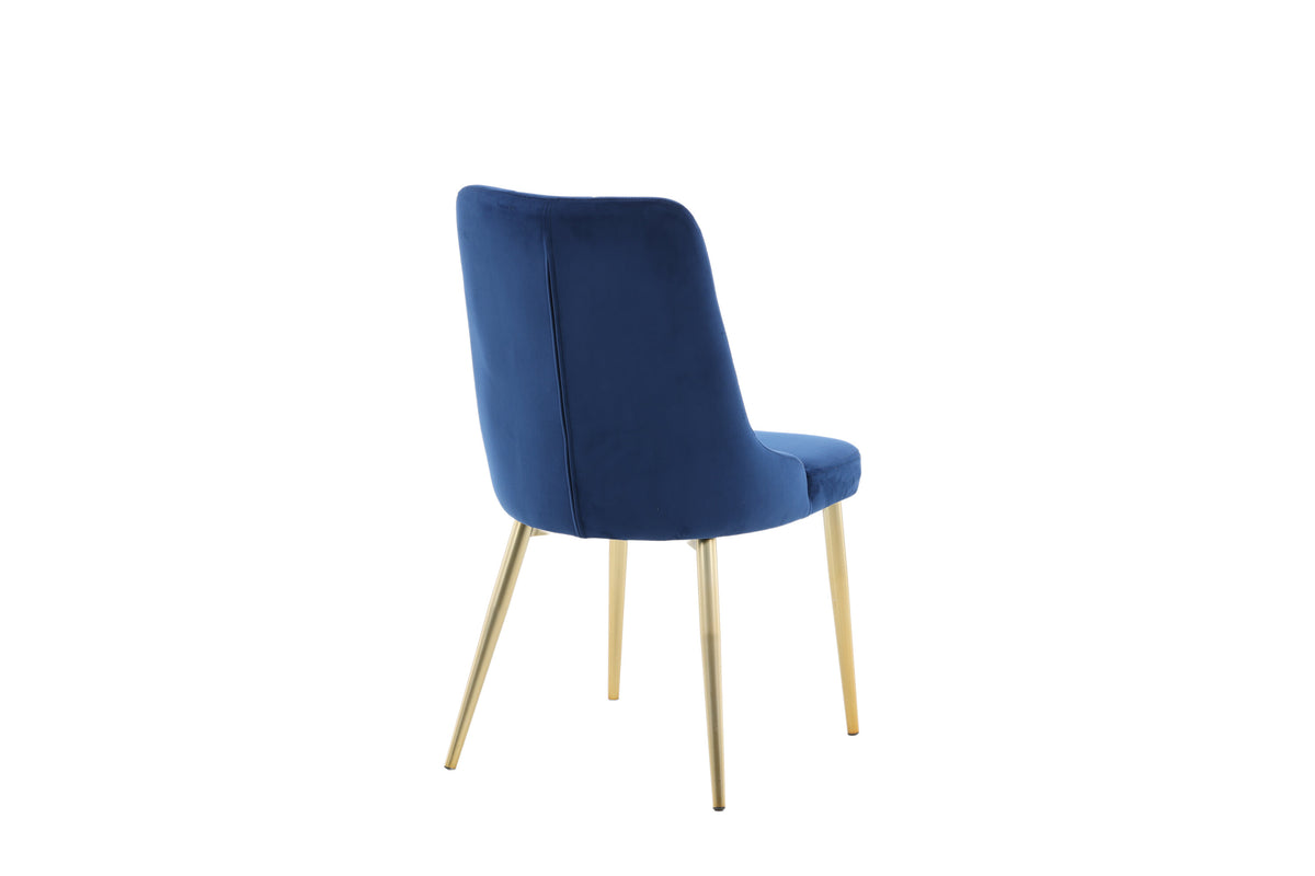 Velvet Deluxe spisebordsstole - blå, guld - 2 stk. - billede 9