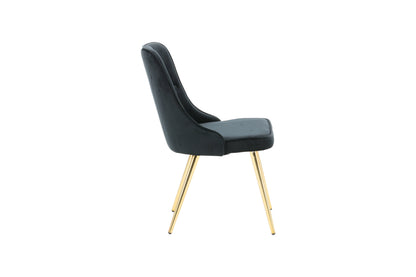 Velvet Deluxe spisebordsstole - sort, guld - 2 stk. - billede 11