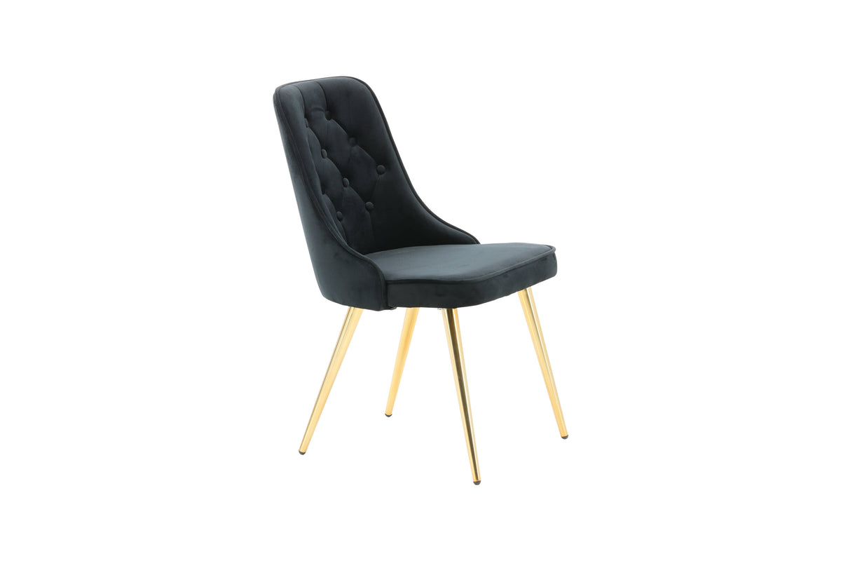 Velvet Deluxe spisebordsstole - sort, guld - 2 stk. - billede 12