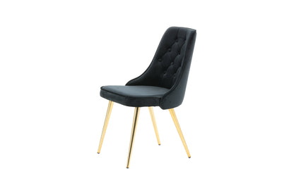 Velvet Deluxe spisebordsstole - sort, guld - 2 stk. - billede 4