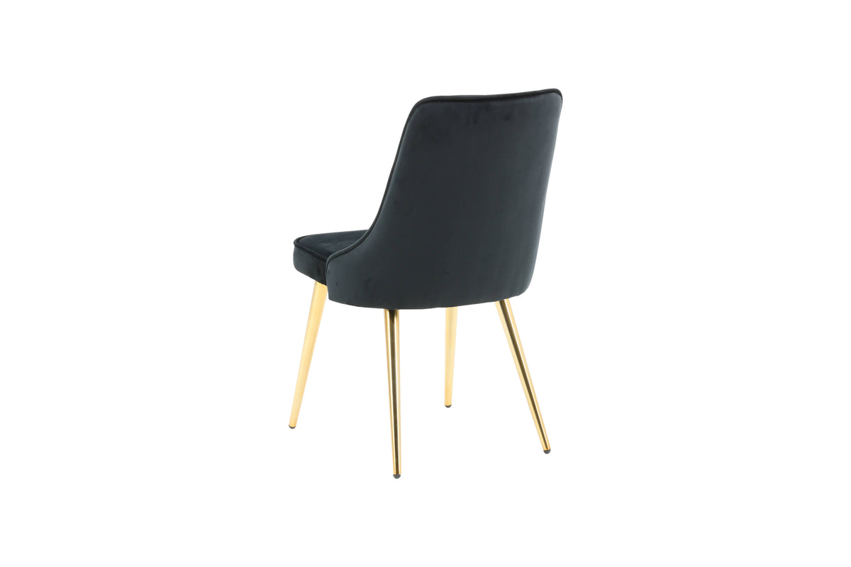 Velvet Deluxe spisebordsstole - sort, guld - 2 stk. - billede 7