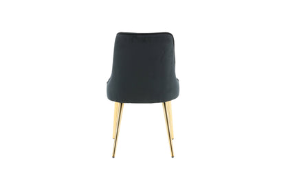 Velvet Deluxe spisebordsstole - sort, guld - 2 stk. - billede 8