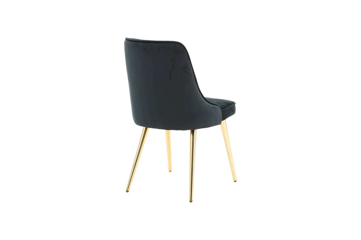 Velvet Deluxe spisebordsstole - sort, guld - 2 stk. - billede 9