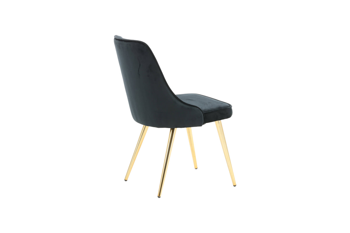 Velvet Deluxe spisebordsstole - sort, guld - 2 stk. - billede 10