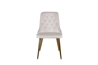 Velvet Deluxe spisebordsstole - beige, guld - 2 stk. - billede 1