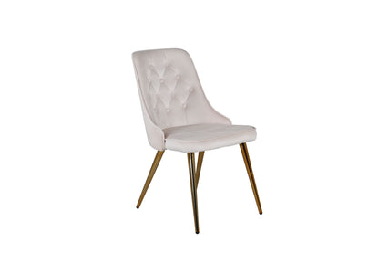 Velvet Deluxe spisebordsstole - beige, guld - 2 stk. - billede 3