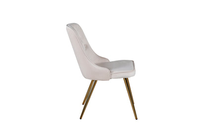 Velvet Deluxe spisebordsstole - beige, guld - 2 stk. - billede 4