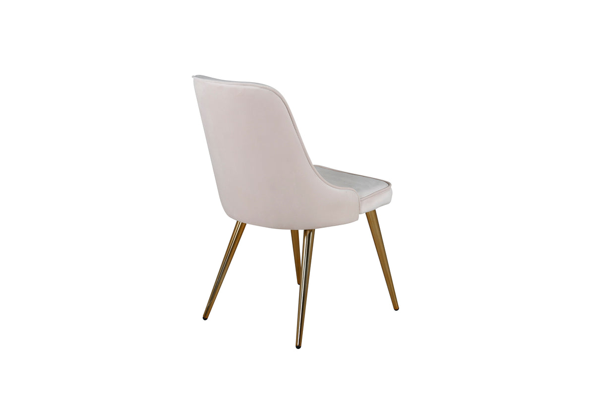 Velvet Deluxe spisebordsstole - beige, guld - 2 stk. - billede 5