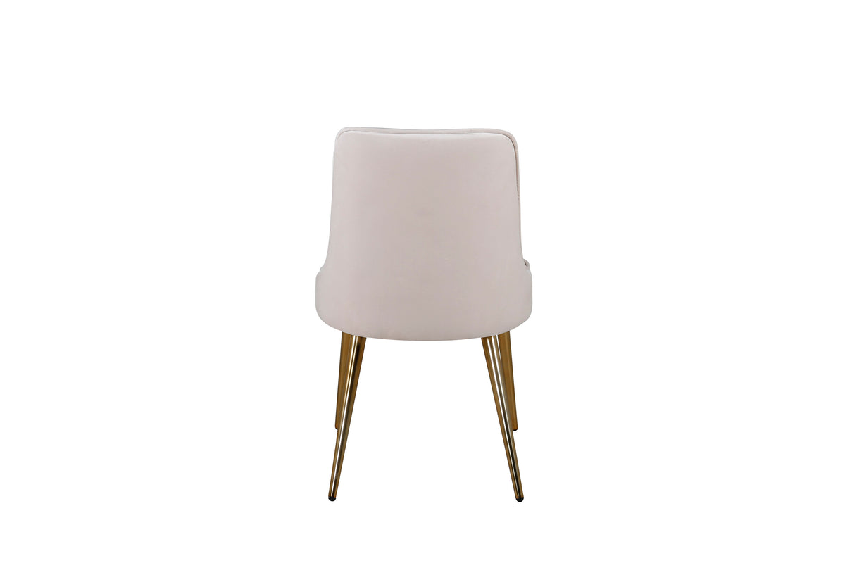 Velvet Deluxe spisebordsstole - beige, guld - 2 stk. - billede 6