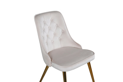 Velvet Deluxe spisebordsstole - beige, guld - 2 stk. - billede 7