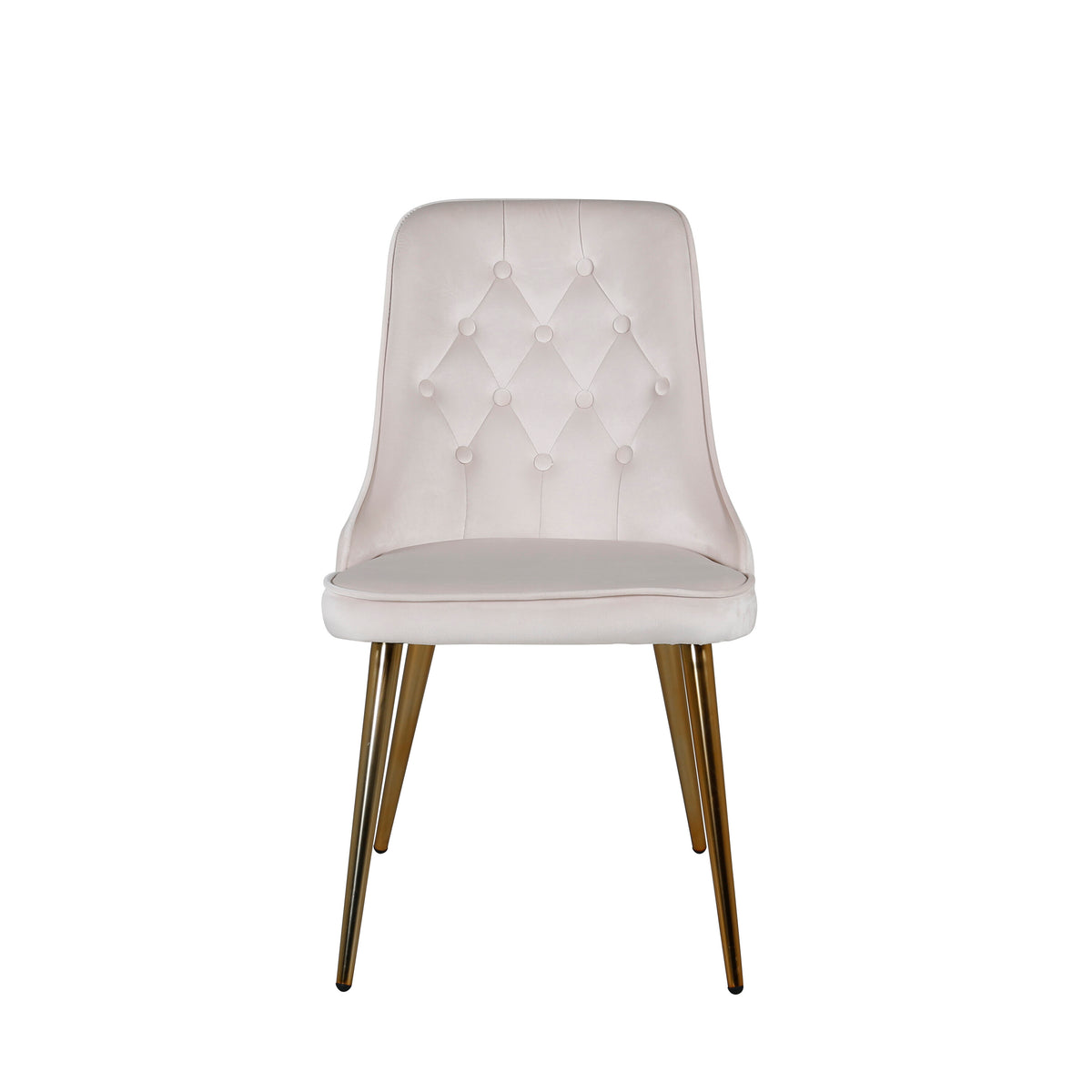 Velvet Deluxe spisebordsstole - beige, guld - 2 stk. - billede 8