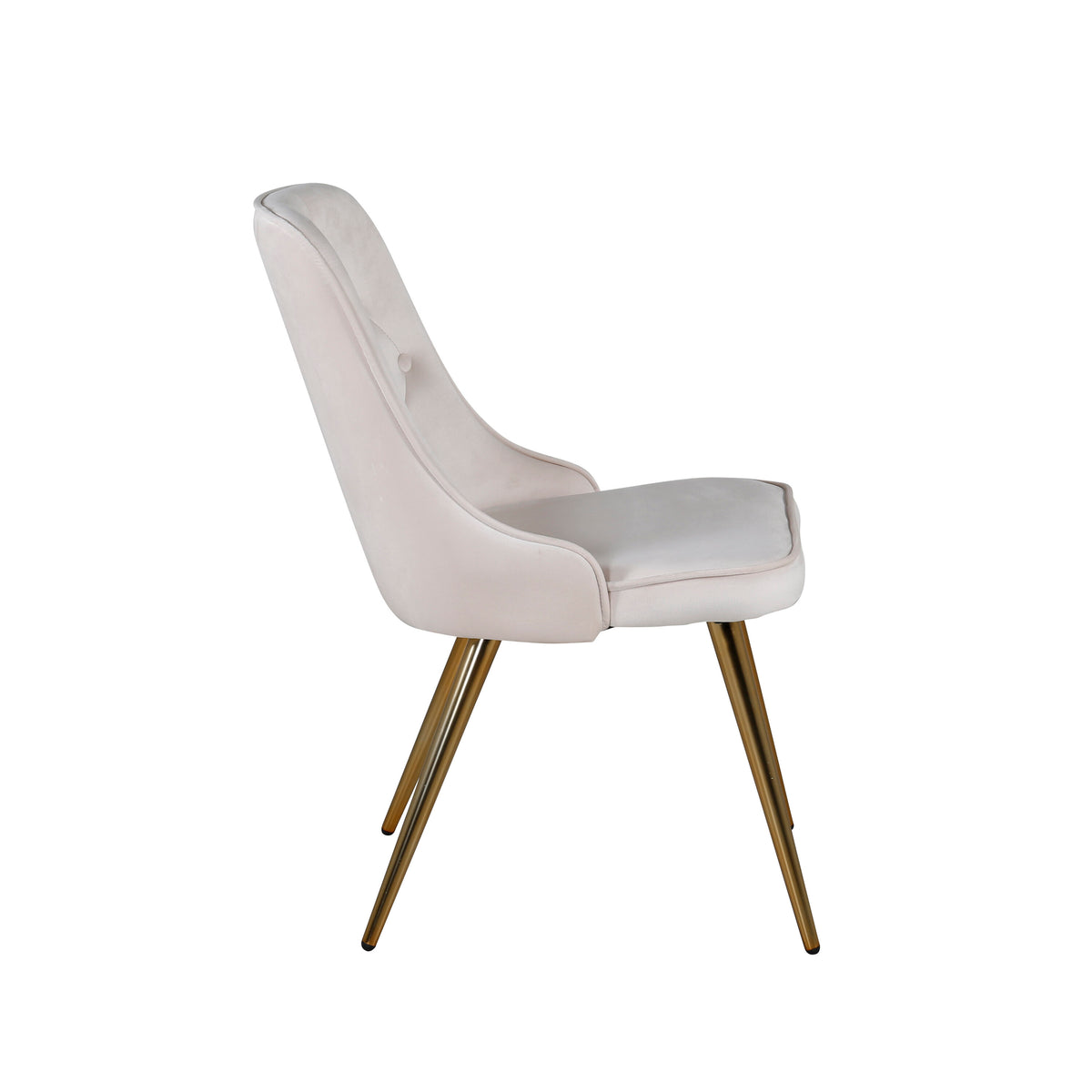 Velvet Deluxe spisebordsstole - beige, guld - 2 stk. - billede 10