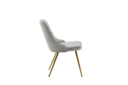Velvet Deluxe spisebordsstole - grå, guld, lysegrå - 2 stk. - billede 11