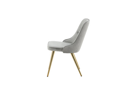 Velvet Deluxe spisebordsstole - grå, guld, lysegrå - 2 stk. - billede 5