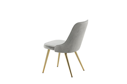 Velvet Deluxe spisebordsstole - grå, guld, lysegrå - 2 stk. - billede 6