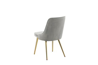 Velvet Deluxe spisebordsstole - grå, guld, lysegrå - 2 stk. - billede 7
