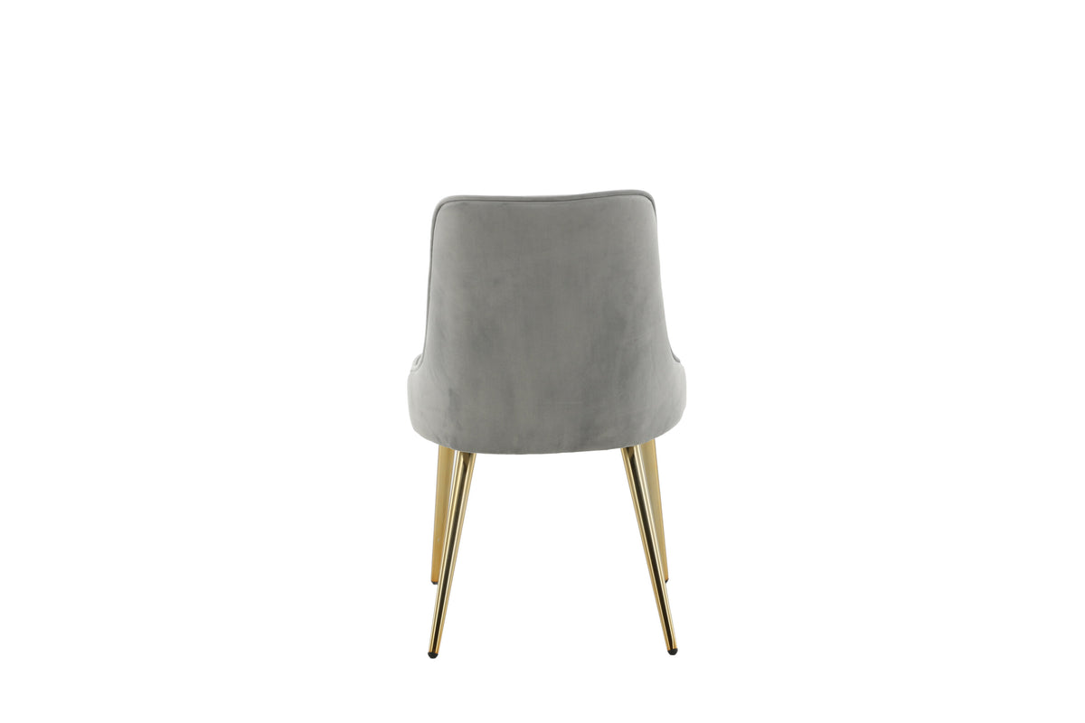 Velvet Deluxe spisebordsstole - grå, guld, lysegrå - 2 stk. - billede 8