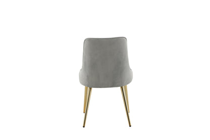 Velvet Deluxe spisebordsstole - grå, guld, lysegrå - 2 stk. - billede 8