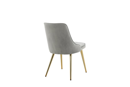 Velvet Deluxe spisebordsstole - grå, guld, lysegrå - 2 stk. - billede 9
