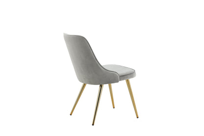 Velvet Deluxe spisebordsstole - grå, guld, lysegrå - 2 stk. - billede 10