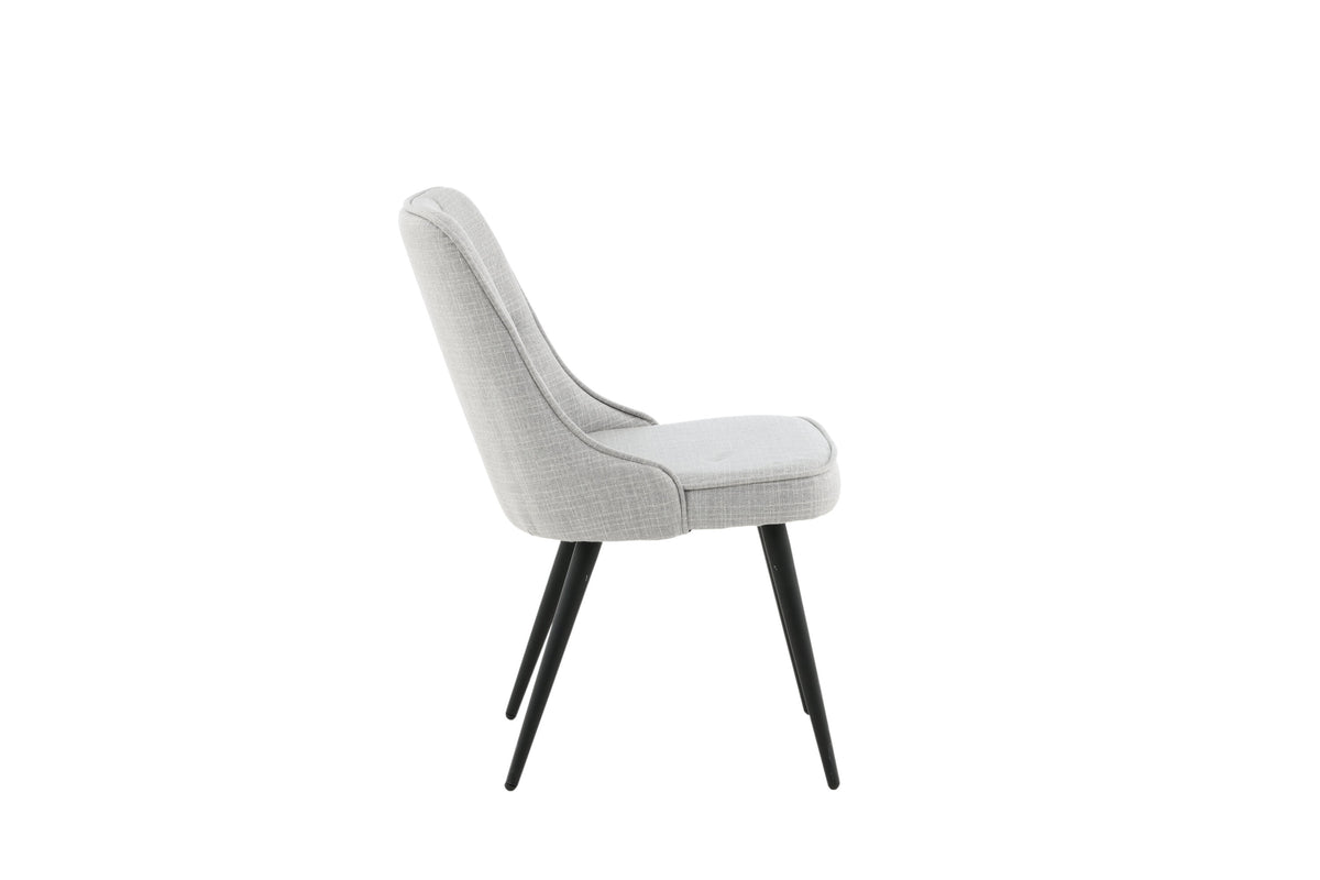 Velvet Deluxe spisebordsstole - grå, sort, lysegrå - 2 stk. - billede 11