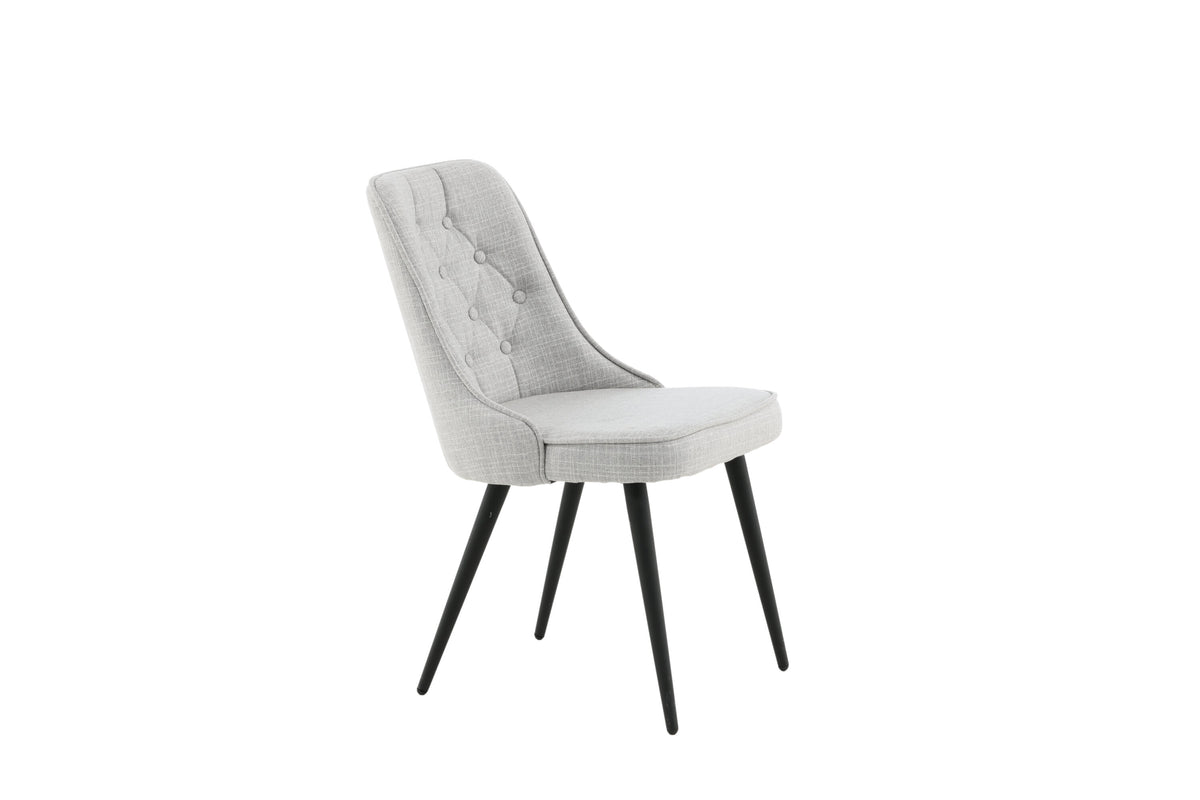 Velvet Deluxe spisebordsstole - grå, sort, lysegrå - 2 stk. - billede 12