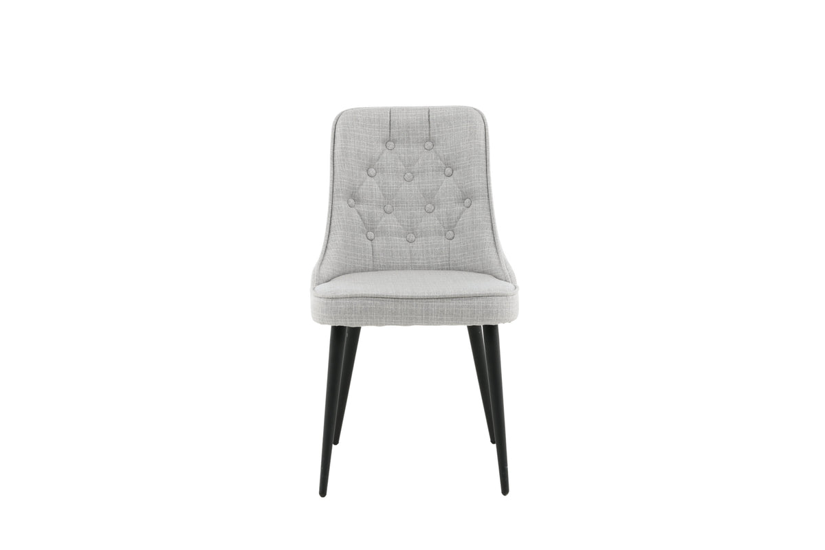 Velvet Deluxe spisebordsstole - grå, sort, lysegrå - 2 stk. - billede 1