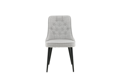 Velvet Deluxe spisebordsstole - grå, sort, lysegrå - 2 stk. - billede 1