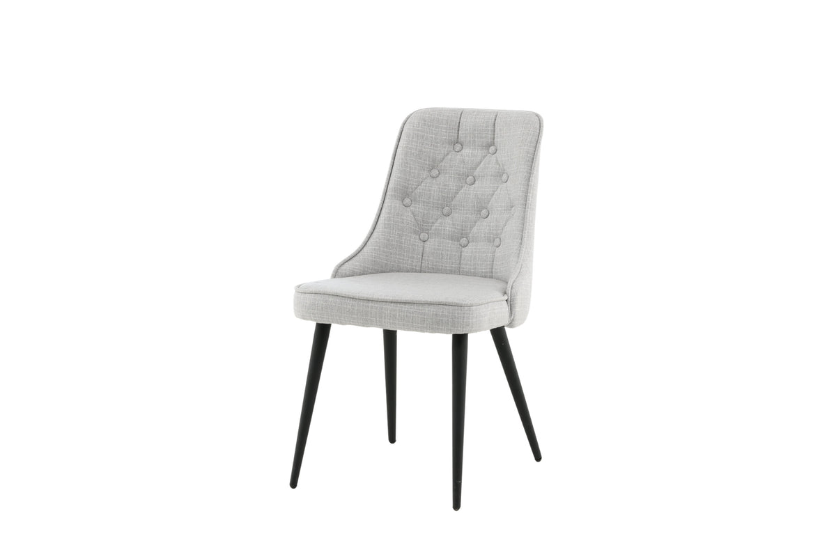 Velvet Deluxe spisebordsstole - grå, sort, lysegrå - 2 stk. - billede 3