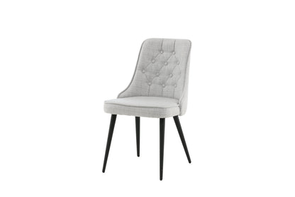 Velvet Deluxe spisebordsstole - grå, sort, lysegrå - 2 stk. - billede 3