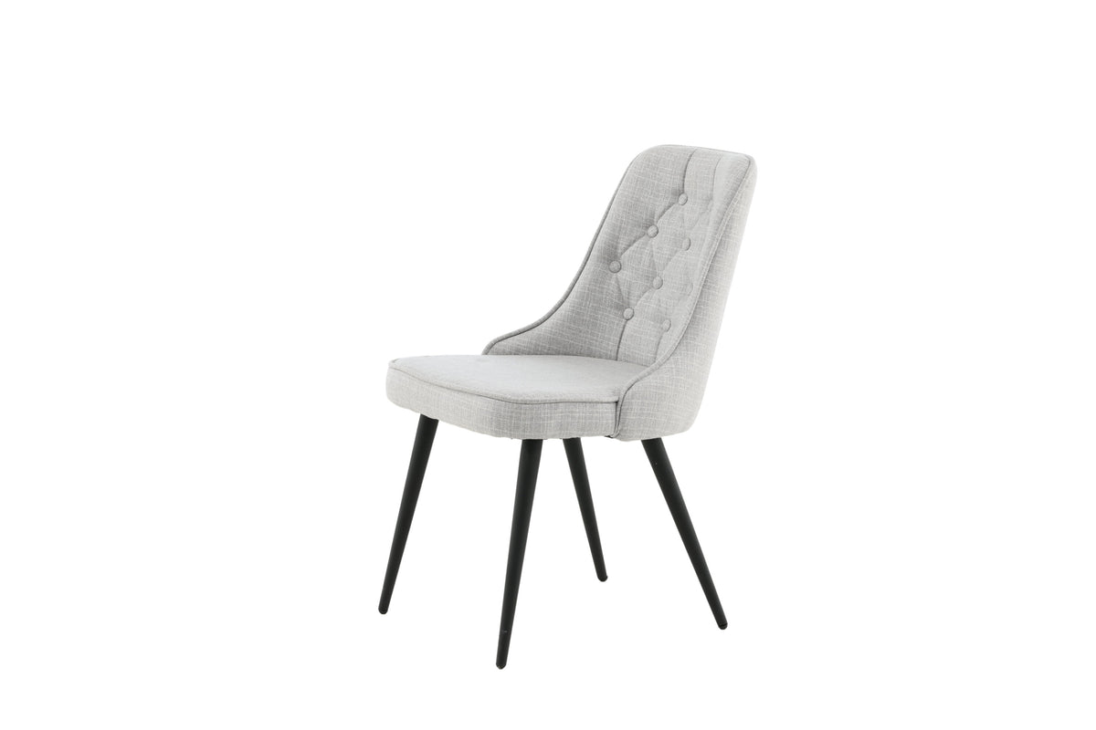 Velvet Deluxe spisebordsstole - grå, sort, lysegrå - 2 stk. - billede 4