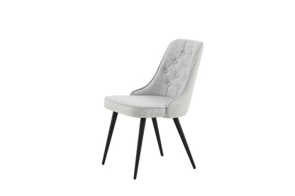 Velvet Deluxe spisebordsstole - grå, sort, lysegrå - 2 stk. - billede 4