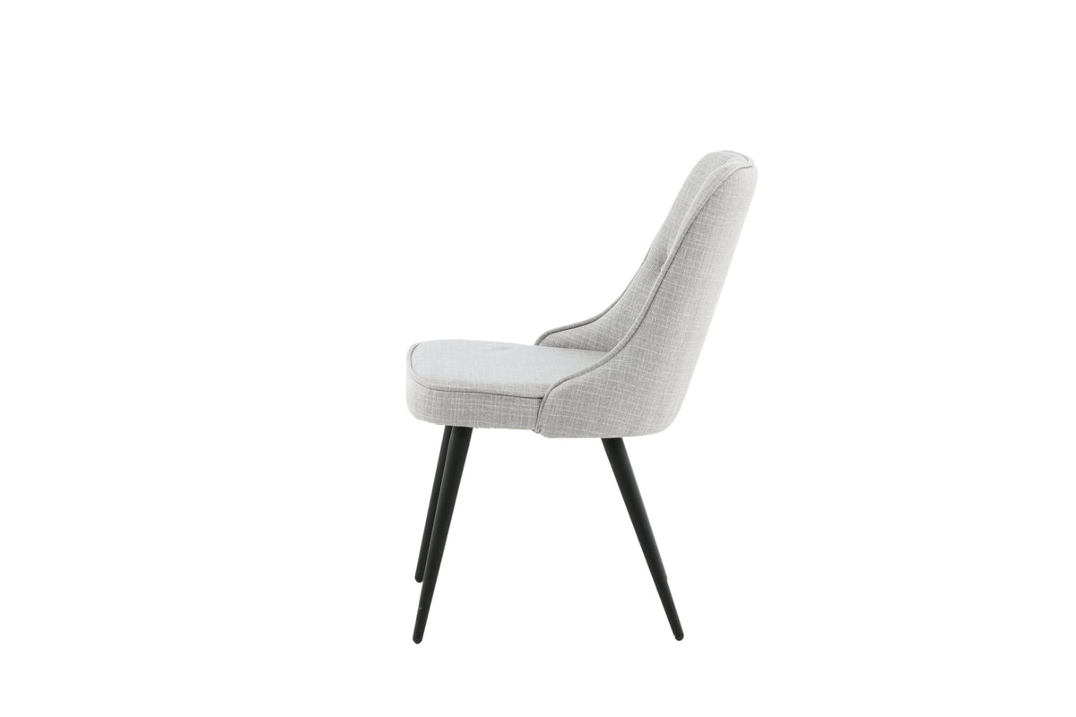 Velvet Deluxe spisebordsstole - grå, sort, lysegrå - 2 stk. - billede 5