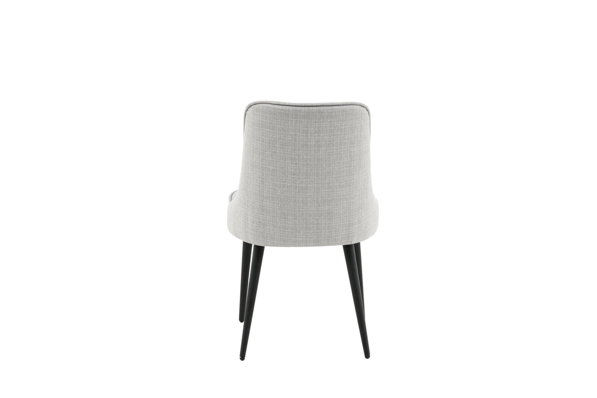 Velvet Deluxe spisebordsstole - grå, sort, lysegrå - 2 stk. - billede 8