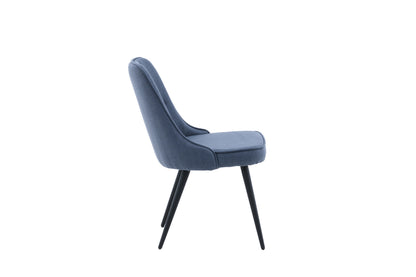 Velvet Deluxe spisebordsstole - sort, blå - 2 stk. - billede 11