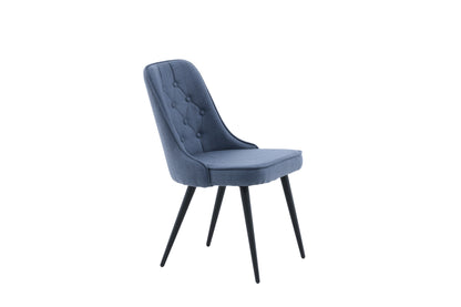 Velvet Deluxe spisebordsstole - sort, blå - 2 stk. - billede 12
