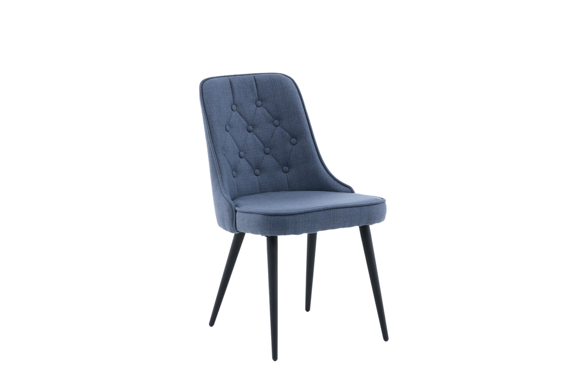 Velvet Deluxe spisebordsstole - sort, blå - 2 stk. - billede 13